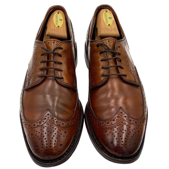 Allen Edmonds Madison Park mens size 9 brown leather wing tip oxford dress shoes main image 12